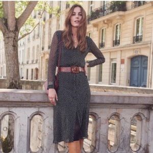 Sezane Clemence Polka Dot Dress